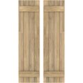 Ekena Millwork Americraft 4-Board (2 Batten) Exterior Real Wood Joined Board-n-Batten Shutters, ARW101BB414X44UNH ARW101BB414X44UNH